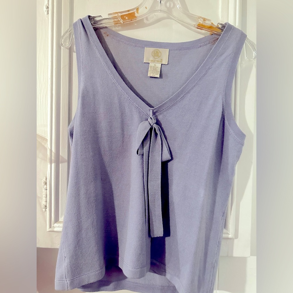 Lavender Sleeveless Tie-Front Top